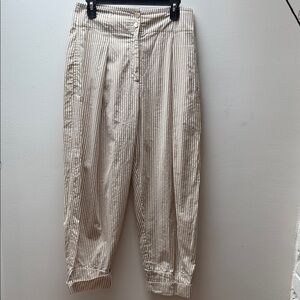 Rebecca Taylor Beige Striped Khakis